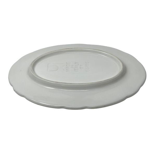 Elios Ceramiche ECM3 White Embossed Oval Plate 10×7.5″ Italy Discontinued EUC - Picture 7 of 7